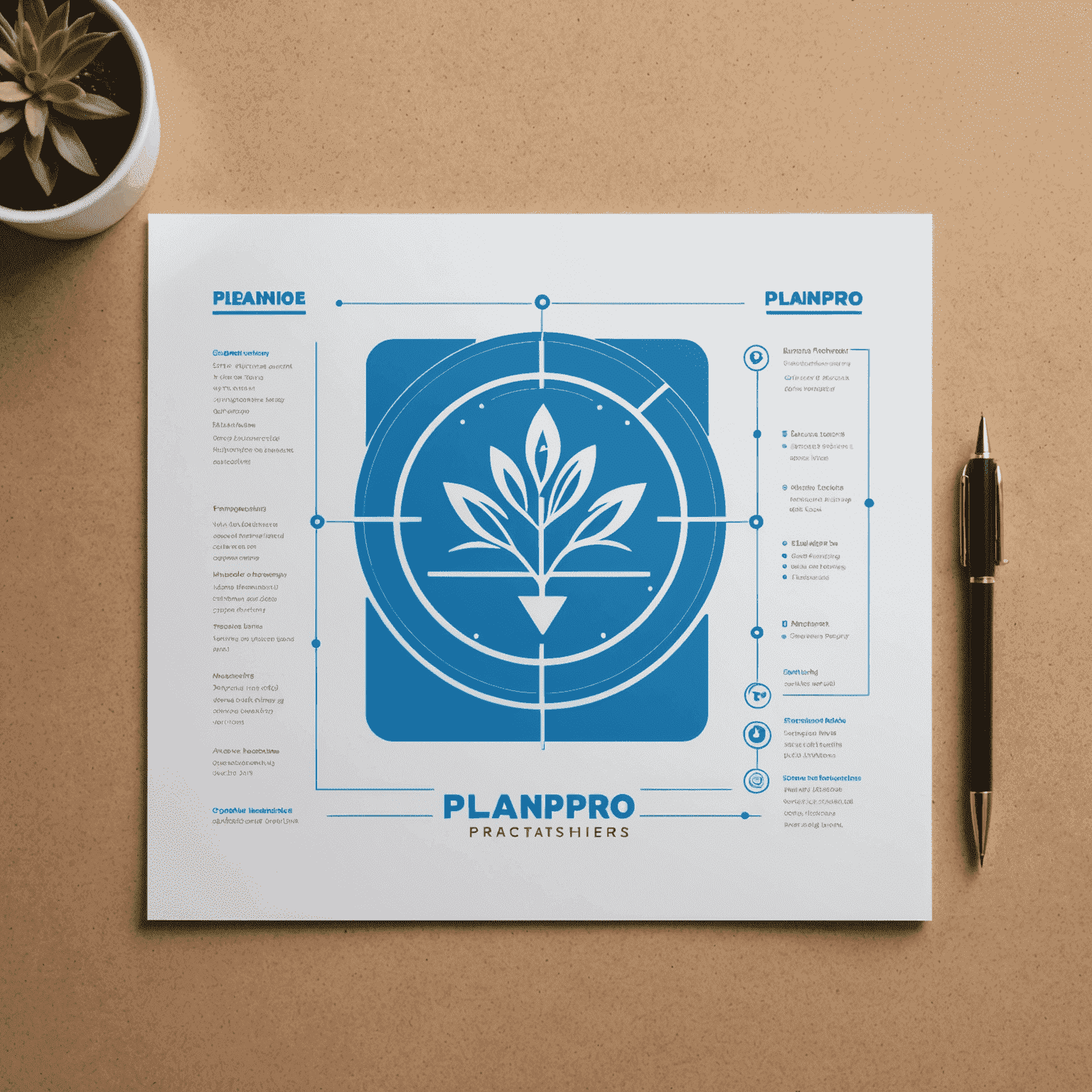 PlanPro logo: A stylized blueprint with a checkmark, symbolizing successful financial planning