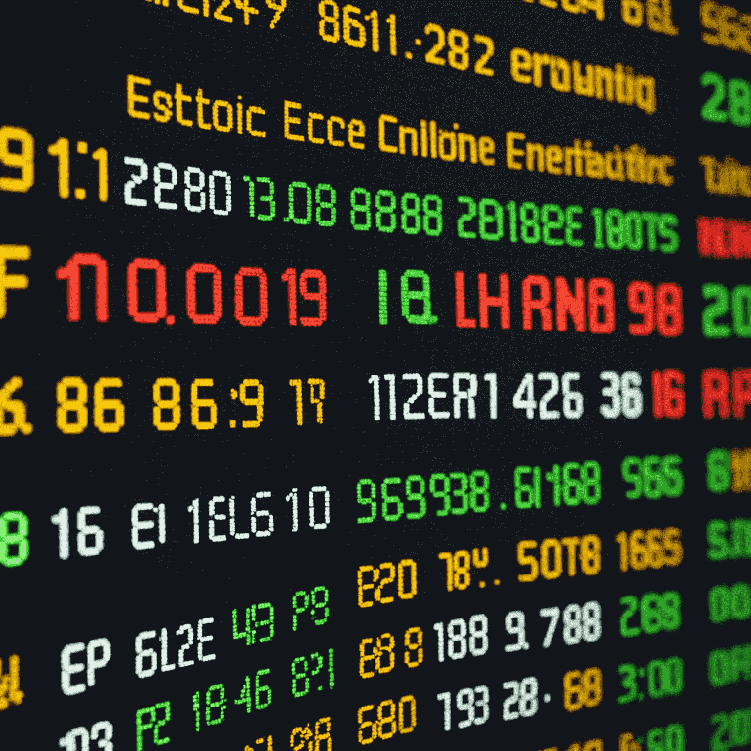 A financial news ticker displaying latest market trends and economic indicators for South Africa
