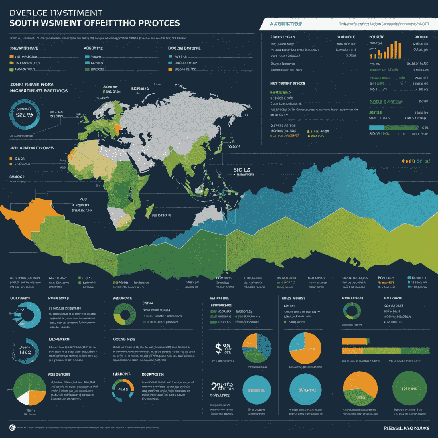 A diverse investment portfolio visualization showing various South African investment options including JSE stocks, property investments, government bonds, and offshore opportunities. The image uses a clean, infographic style with the color scheme of deep blue, steel grey, and forest green to represent different asset classes.